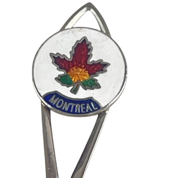 Vintage GMG Canada Montreal Souvenir Collectible Spoon With Enamel Maple Leaf De - Picture 5 of 8